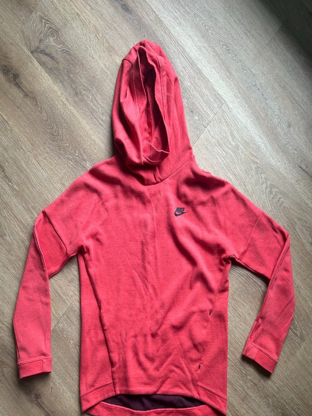 Nike Tech Cowl Neck Hoodie Sweatshirt Red Women's Small Athleisure Athletic